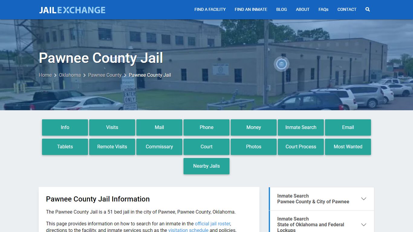 Pawnee County Jail, OK Inmate Search, Information