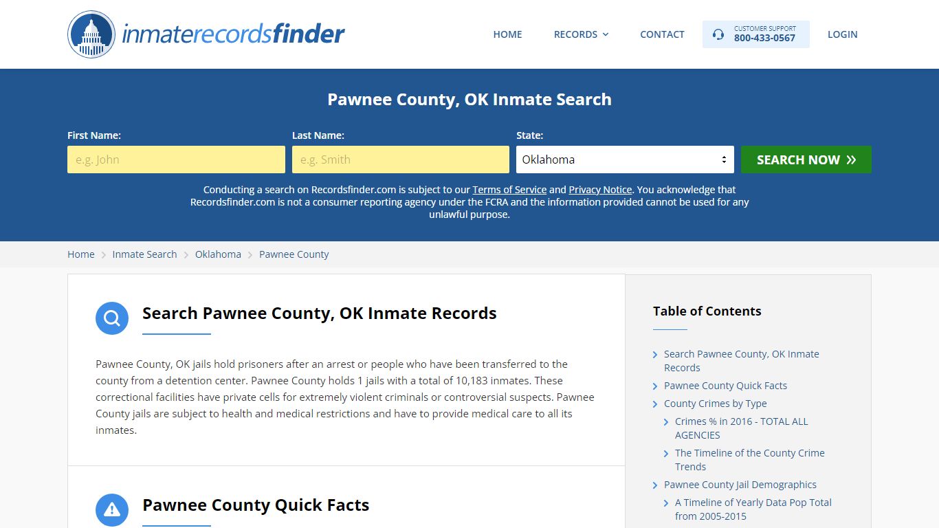 Pawnee County, OK Inmate Lookup & Jail Records Online