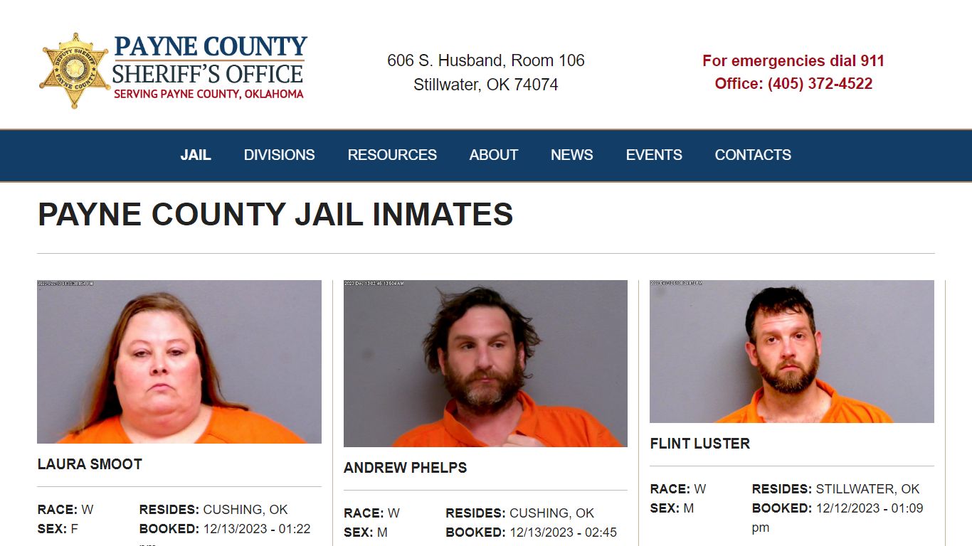 Inmate Search - Payne County Jail